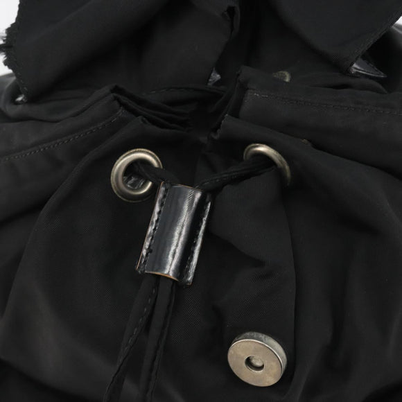 PRADA Backpack Nylon Black Silver Auth 188430