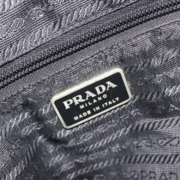 PRADA Backpack Nylon Black Silver Auth 188430