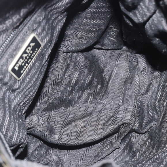 PRADA Backpack Nylon Black Silver Auth 188430