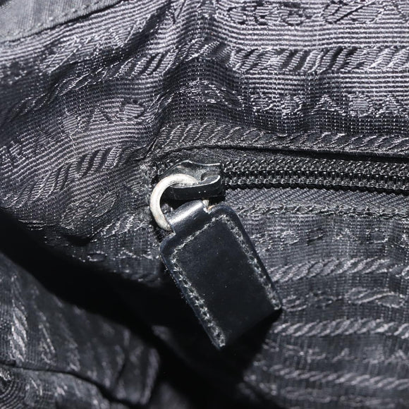 PRADA Backpack Nylon Black Silver Auth 188430