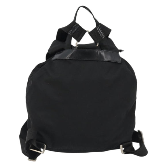 PRADA Backpack Nylon Black Silver Auth 188430