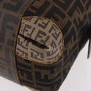 FENDI Zucca Canvas Boston Bag Black Brown Auth 188433-14