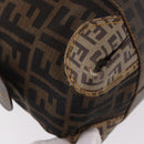 FENDI Zucca Canvas Boston Bag Black Brown Auth 188433-15