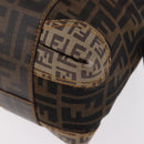 FENDI Zucca Canvas Boston Bag Black Brown Auth 188433-16