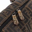 FENDI Zucca Canvas Boston Bag Black Brown Auth 188433-10