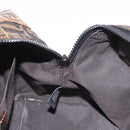 FENDI Zucca Canvas Boston Bag Black Brown Auth 188433-18