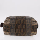 FENDI Zucca Canvas Boston Bag Black Brown Auth 188433-5