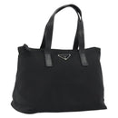 PRADA Hand Bag Nylon Black Silver Auth 188434-1