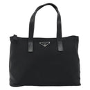PRADA Hand Bag Nylon Black Silver Auth 188434-13