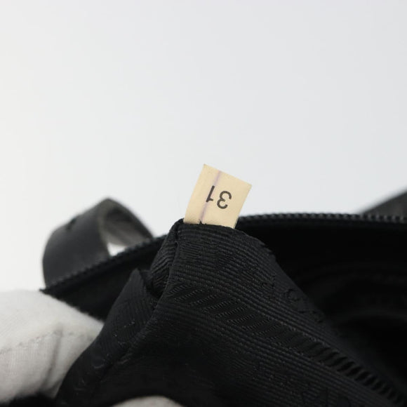 PRADA Hand Bag Nylon Black Silver Auth 188434
