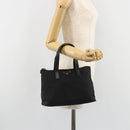 PRADA Hand Bag Nylon Black Silver Auth 188434-24
