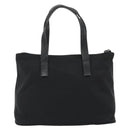 PRADA Hand Bag Nylon Black Silver Auth 188434-2