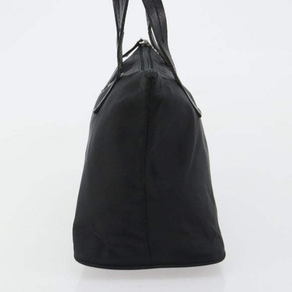 PRADA Hand Bag Nylon Black Silver Auth 188434