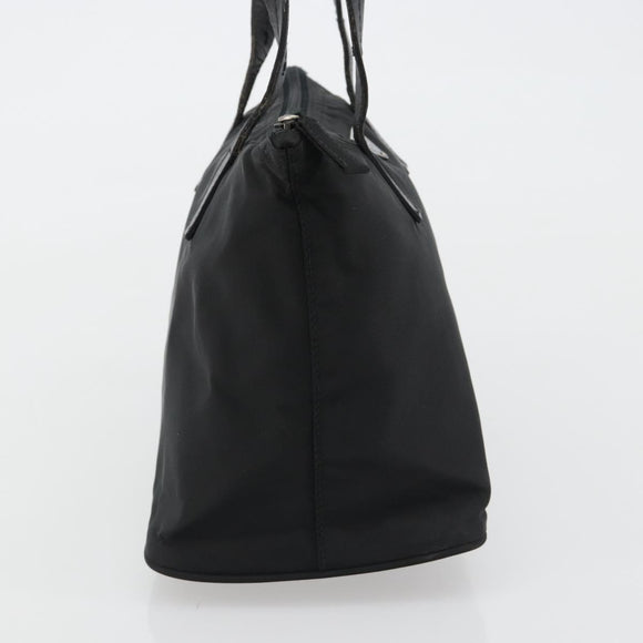 PRADA Hand Bag Nylon Black Silver Auth 188434