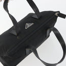 PRADA Hand Bag Nylon Black Silver Auth 188434-6