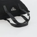 PRADA Hand Bag Nylon Black Silver Auth 188434-7