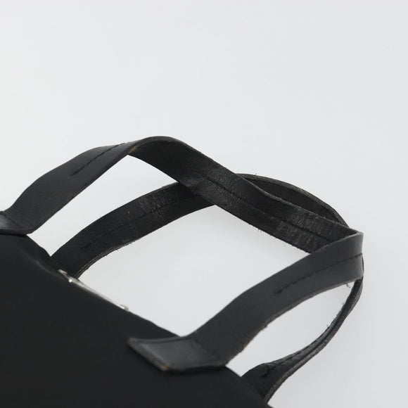 PRADA Hand Bag Nylon Black Silver Auth 188434