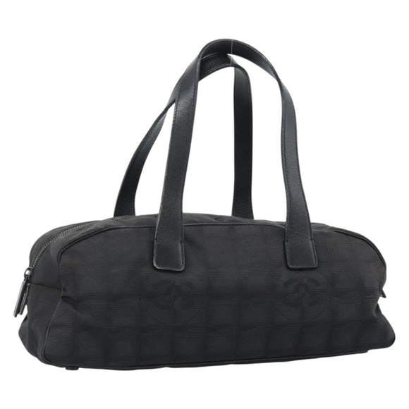 CHANEL New Travel Line Hand Bag Nylon Black CC Auth 188435