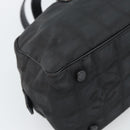 CHANEL New Travel Line Hand Bag Nylon Black CC Auth 188435-13