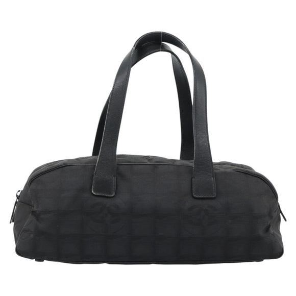 CHANEL New Travel Line Hand Bag Nylon Black CC Auth 188435
