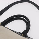 CELINE Cabas De France Hand Bag Canvas Leather 2way Beige Gold Auth 188436-14