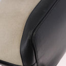 CELINE Cabas De France Hand Bag Canvas Leather 2way Beige Gold Auth 188436-18