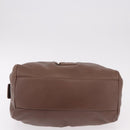 Max Mara Hand Bag Leather Brown Gold Auth 188438A-10