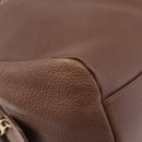 Max Mara Hand Bag Leather Brown Gold Auth 188438A-11