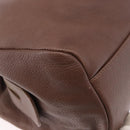 Max Mara Hand Bag Leather Brown Gold Auth 188438A-13