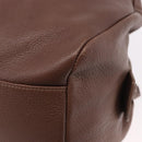 Max Mara Hand Bag Leather Brown Gold Auth 188438A-14