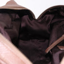 Max Mara Hand Bag Leather Brown Gold Auth 188438A-20