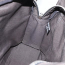 HERMES Her Line MM Hand Bag Canvas Gray Silver Auth 188440A-11