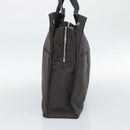 HERMES Her Line MM Hand Bag Canvas Gray Silver Auth 188440A-4