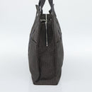 HERMES Her Line MM Hand Bag Canvas Gray Silver Auth 188440A-5