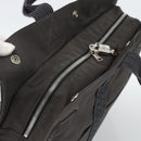HERMES Her Line MM Hand Bag Canvas Gray Silver Auth 188440A-6
