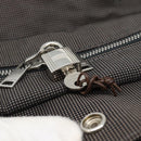HERMES Her Line MM Hand Bag Canvas Gray Silver Auth 188440A-7