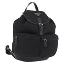 PRADA Backpack Nylon Black Silver Auth 188443-1