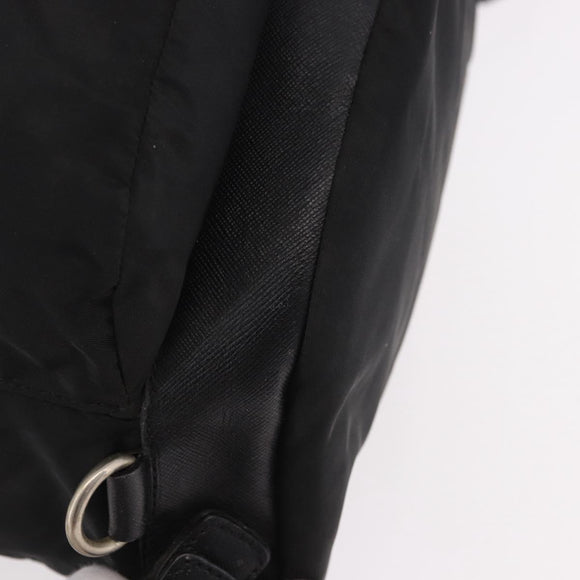PRADA Backpack Nylon Black Silver Auth 188443