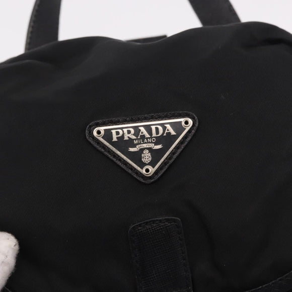 PRADA Backpack Nylon Black Silver Auth 188443
