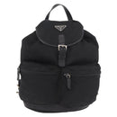 PRADA Backpack Nylon Black Silver Auth 188443-2