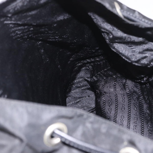 PRADA Backpack Nylon Black Silver Auth 188443