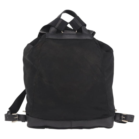 PRADA Backpack Nylon Black Silver Auth 188443