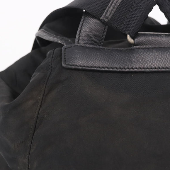 PRADA Backpack Nylon Black Silver Auth 188443