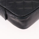 CHANEL Matelasse Chain Shoulder Bag Lamb Skin Black Gold CC Auth 188446-10