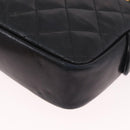 CHANEL Matelasse Chain Shoulder Bag Lamb Skin Black Gold CC Auth 188446-11