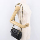 CHANEL Matelasse Chain Shoulder Bag Lamb Skin Black Gold CC Auth 188446-22