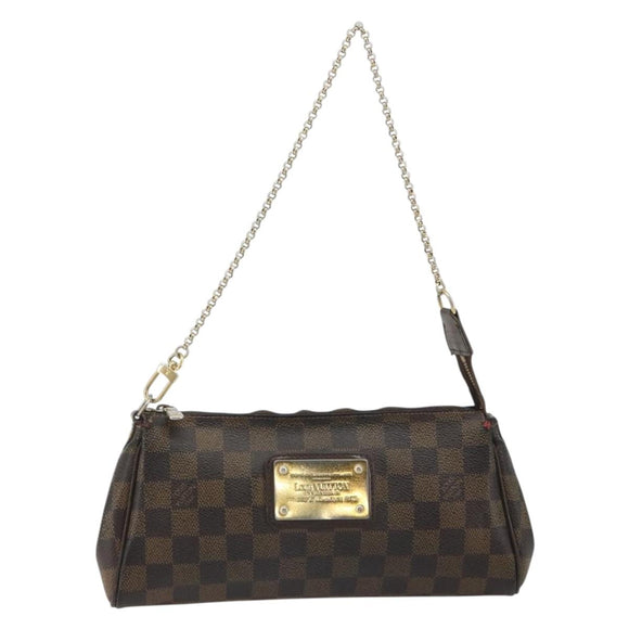 LOUIS VUITTON Damier Ebene Eva Shoulder Bag N55213 LV Auth 188452