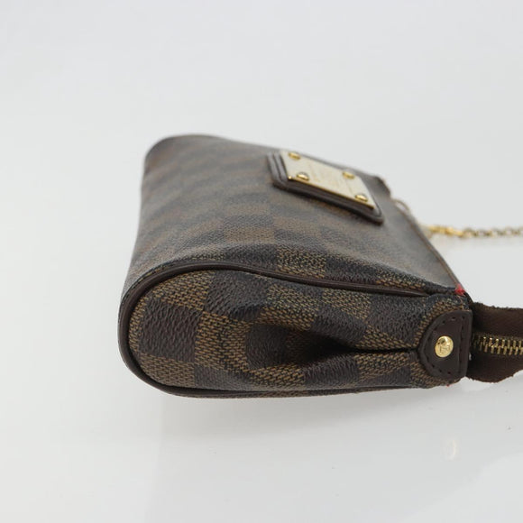 LOUIS VUITTON Damier Ebene Eva Shoulder Bag N55213 LV Auth 188452