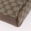 GUCCI GG Supreme Web Sherry Line Shoulder Bag PVC Beige Gold Auth 188457-10