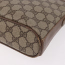 GUCCI GG Supreme Web Sherry Line Shoulder Bag PVC Beige Gold Auth 188457-11